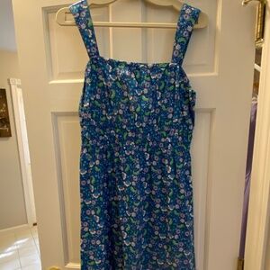LOFT Blue Floral Midi Sundress - Size M